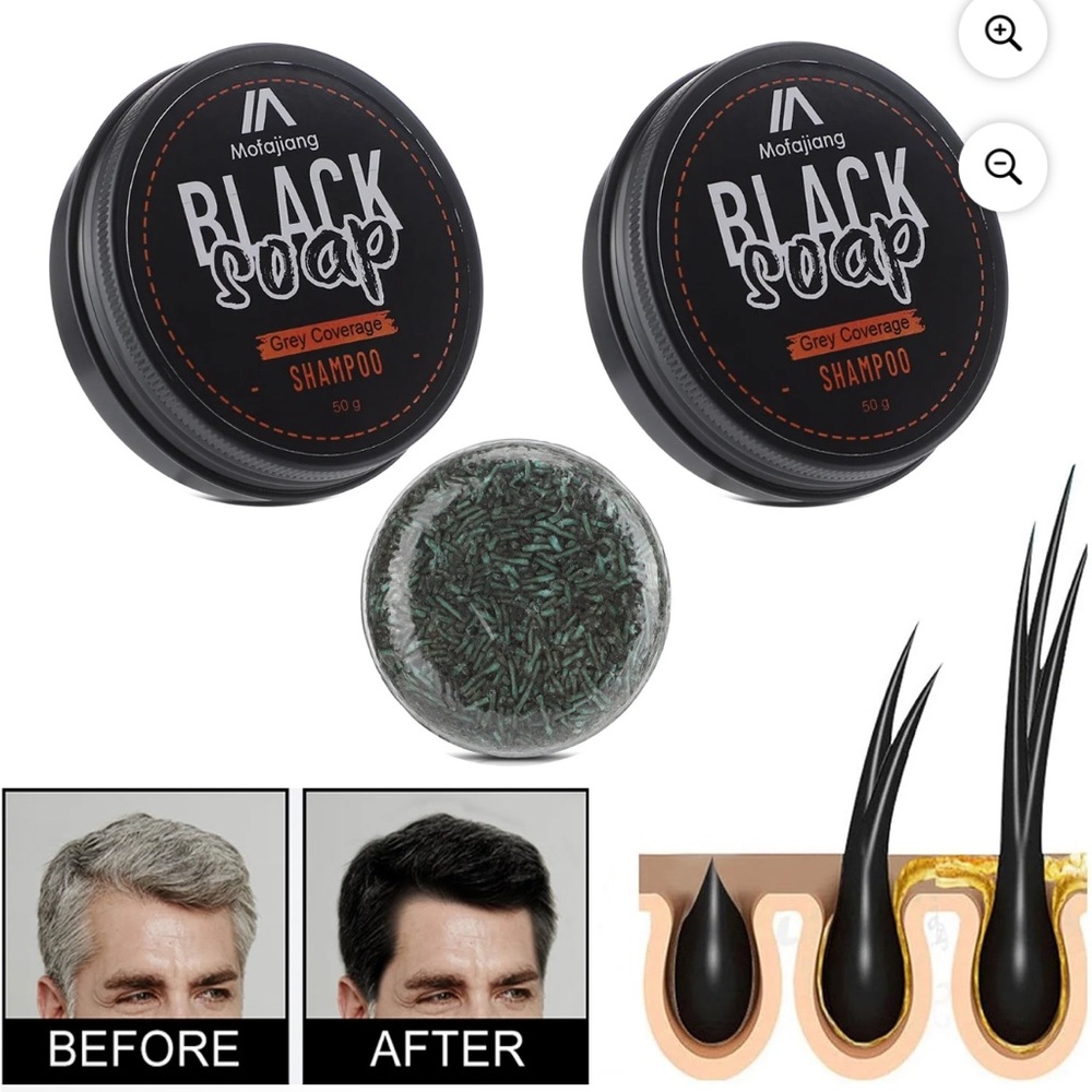 Brown Hair‎ Reverse Gray Natural Hair Grey Coverage Bar Shampoo Soap